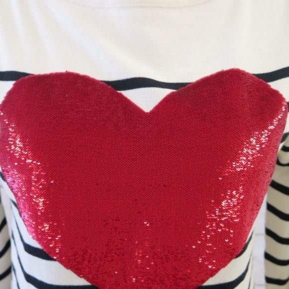 Marc Jacobs Sequin Heart Sweater Cream & Black - Picture 2 of 5